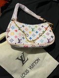 Multicolor monogram purse