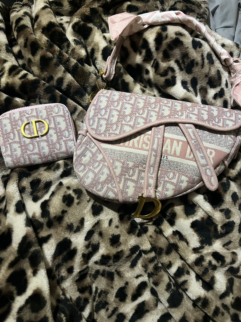 Pink saddle bag