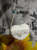 White heart purse