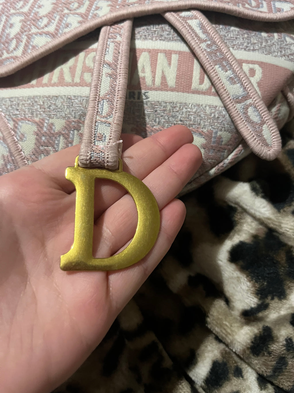 Pink saddle bag