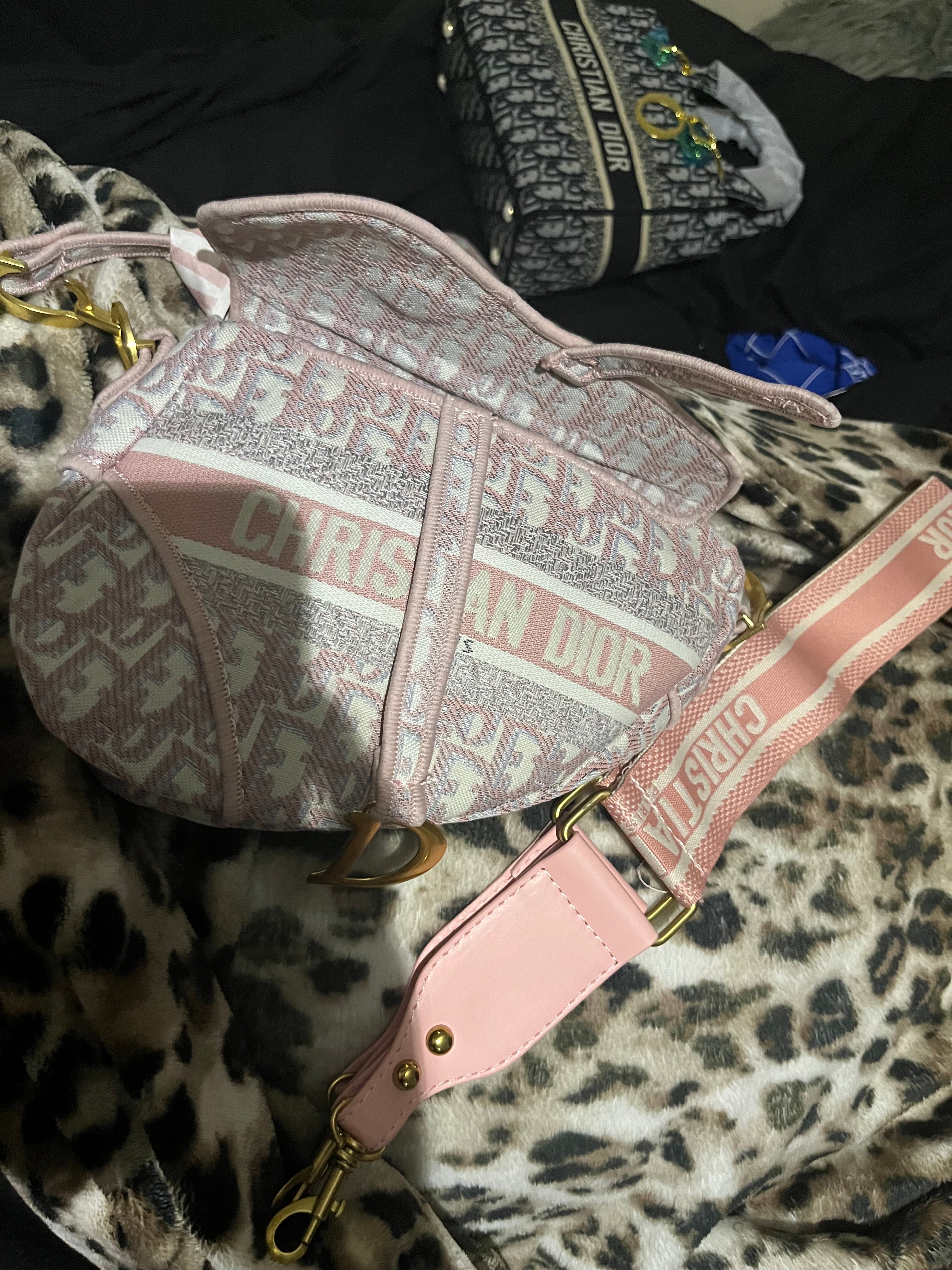Pink saddle bag